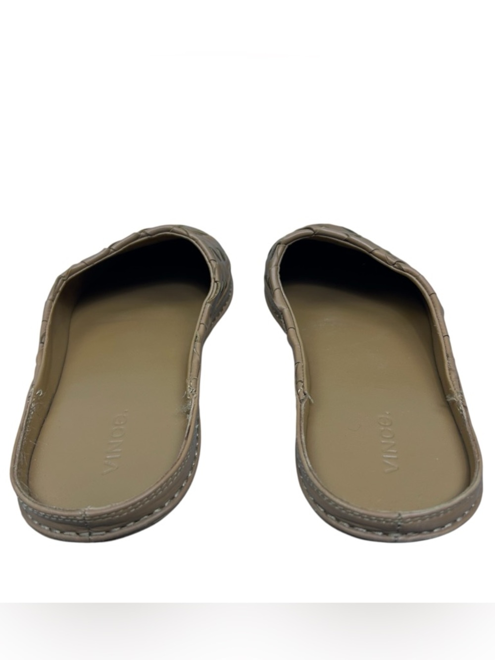 Vince Freeman Woven Leather Mule Flats Slip On Loafer Size US 8.5 EU 38.5 Brown - Picture 12 of 16
